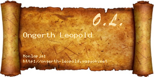 Ongerth Leopold névjegykártya